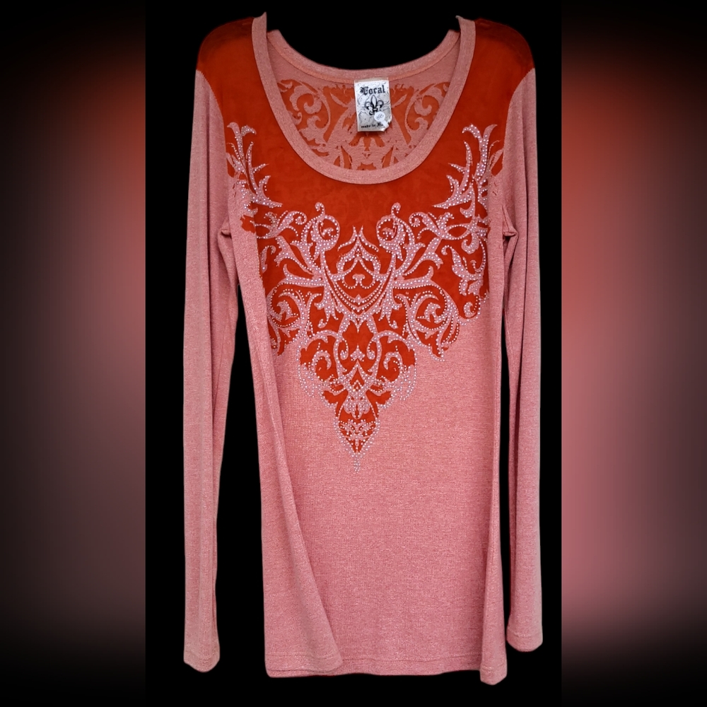VoCal Orange long-sleeved Shirt, Size Small,